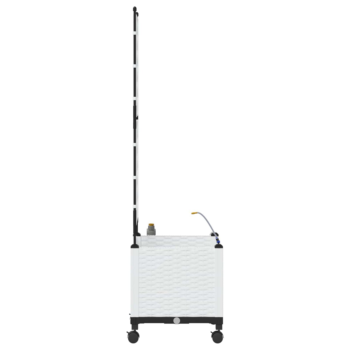 Hageplantekasse med vanning og hjul Hvit 40 x 40 x 148 cm PP