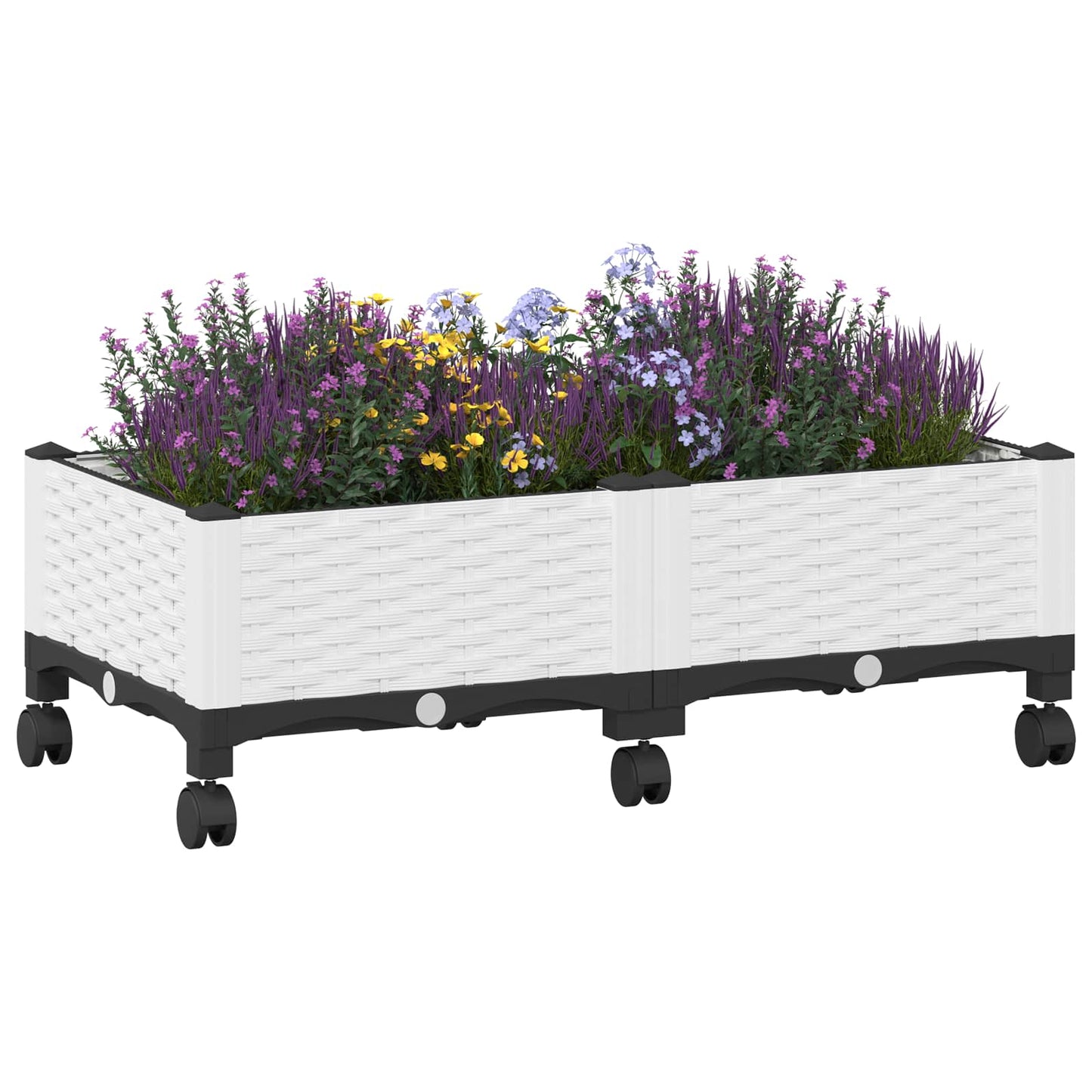 Hagekrukke med hjul Hvit 80 x 40 x 33 cm PP