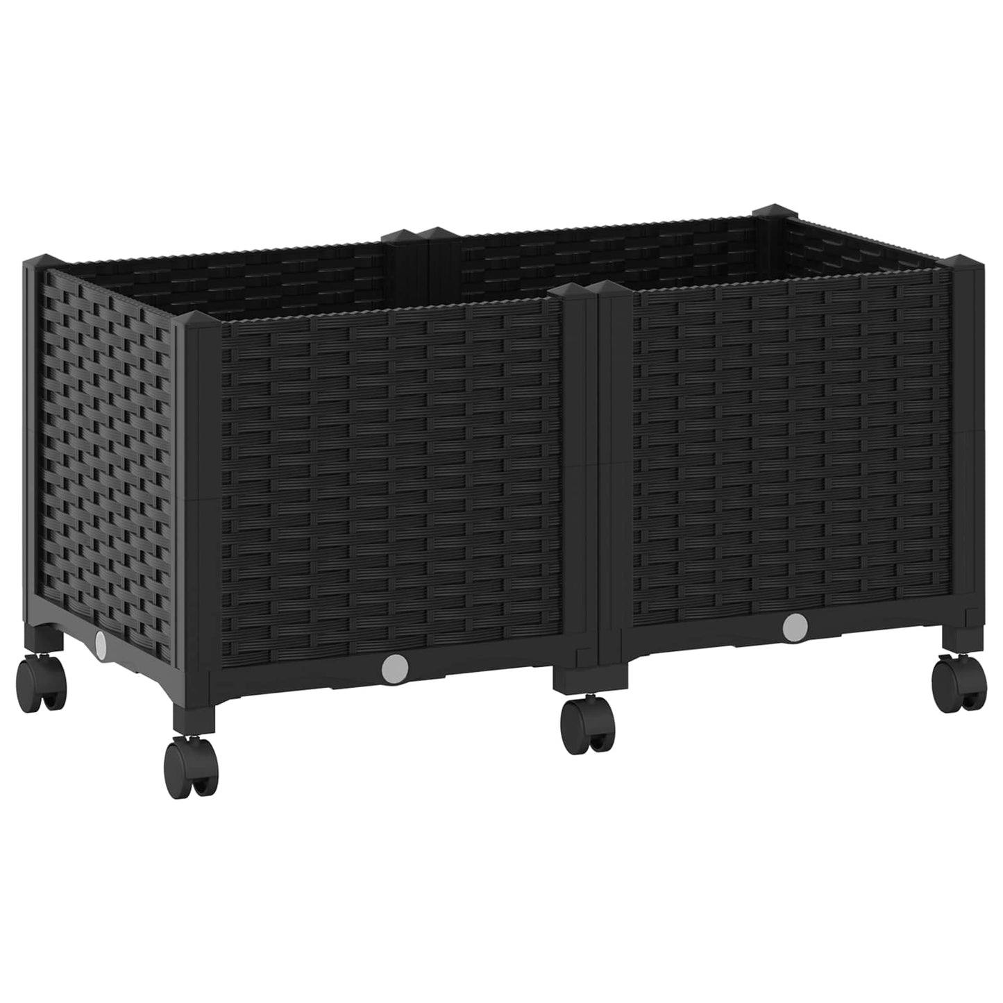 Hagekrukke med hjul Svart 80 x 40 x 44 cm PP