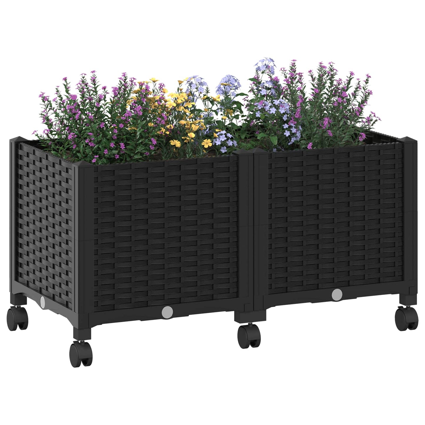 Hagekrukke med hjul Svart 80 x 40 x 44 cm PP