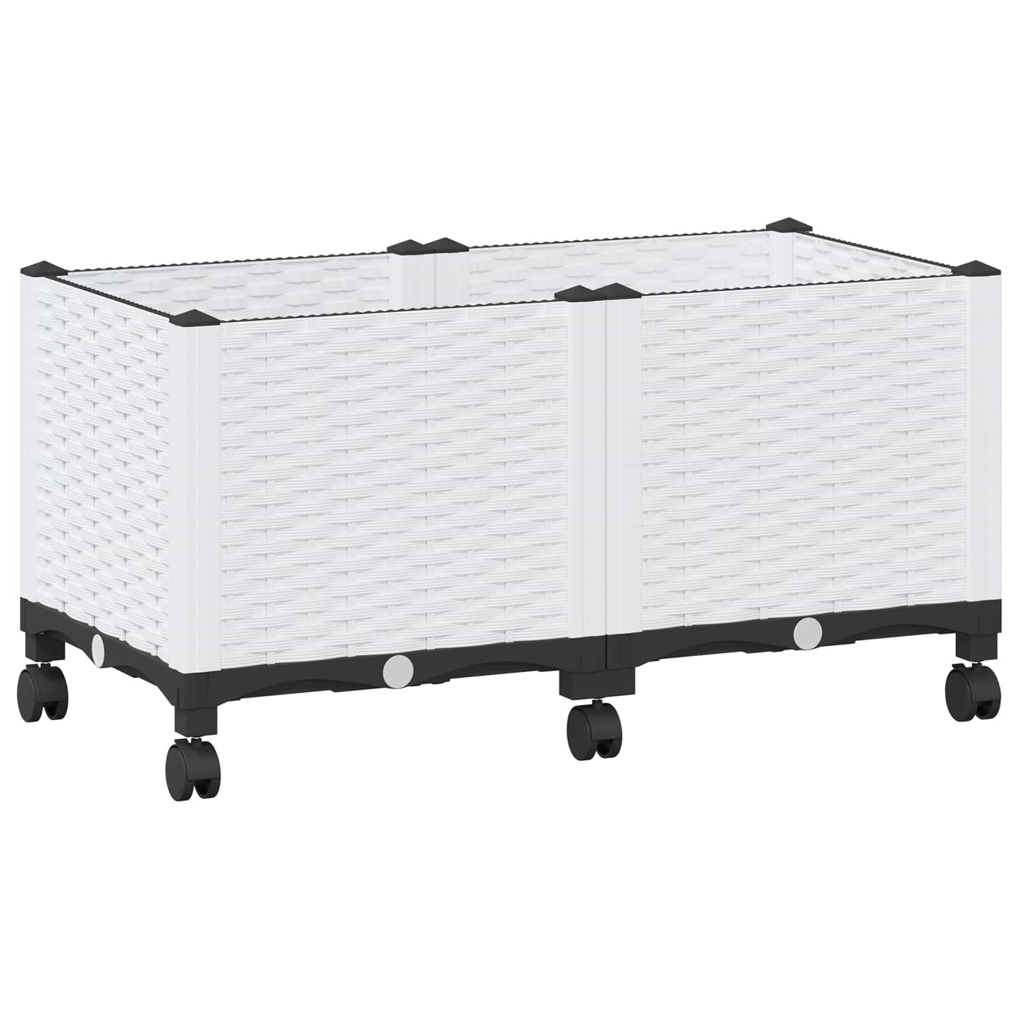 Hagekrukke med hjul Hvit 80 x 40 x 48 cm PP