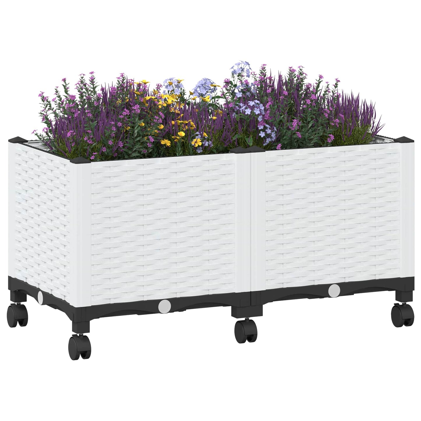 Hagekrukke med hjul Hvit 80 x 40 x 48 cm PP