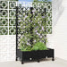 Hageplanter med espalier og hjul Svart 80 x 40 x 131,5 cm PP