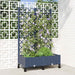 Hageplanter med espalier og hjul Blågrå 80 x 40 x 131,5 cm PP