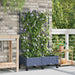 Hageplanter med espalier og hjul 2 stk. Grå 80 x 40 x 131,5 cm
