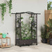 Hevet Bed med Trellis og Tak Brun 124 x 40 x 129 cm PP