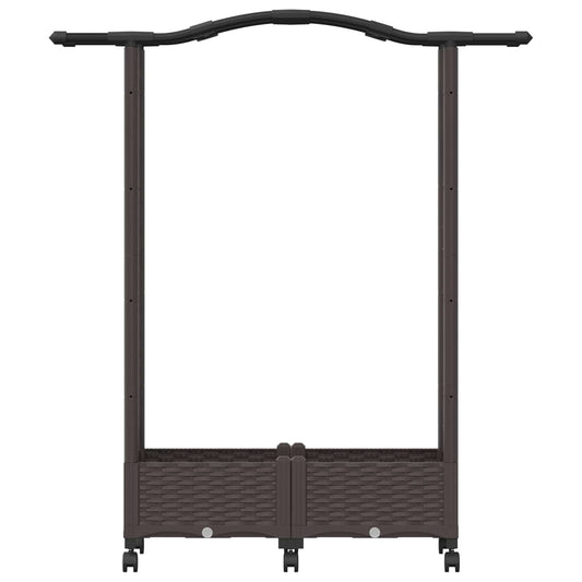 Hevet Bed med Trellis og Tak Brun 124 x 40 x 129 cm PP
