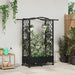 Hevet Bed med Trellis og Tak Svart 124 x 40 x 129 cm PP