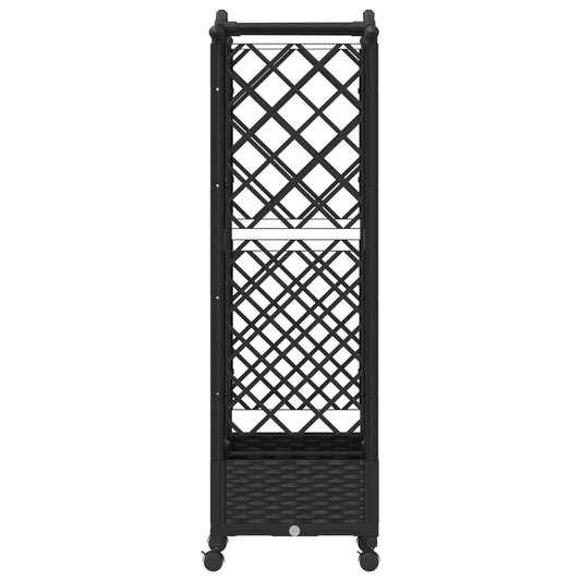 Hevet Bed med Trellis og Tak Svart 124 x 40 x 129 cm PP