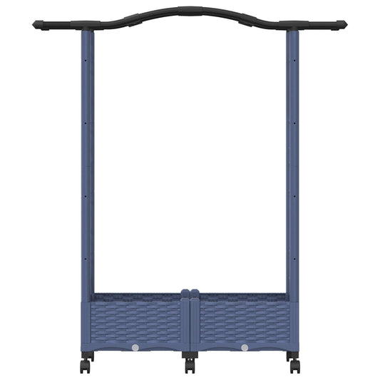 Hevet Bed med Trellis og Tak Grå 124 x 40 x 129 cm PP