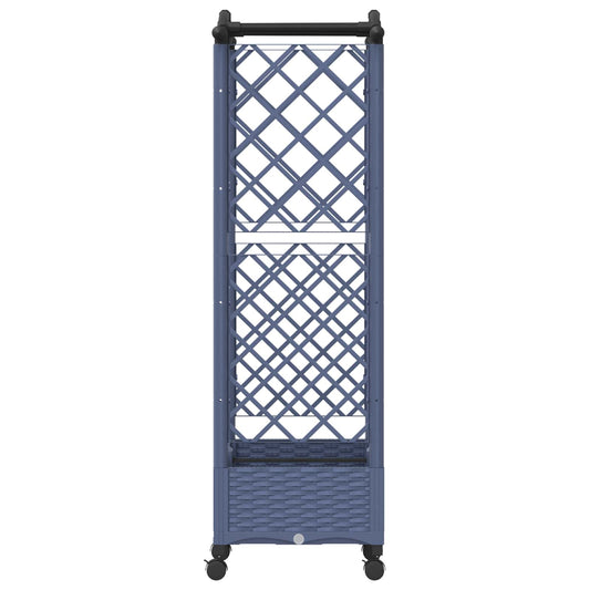 Hevet Bed med Trellis og Tak Grå 124 x 40 x 129 cm PP
