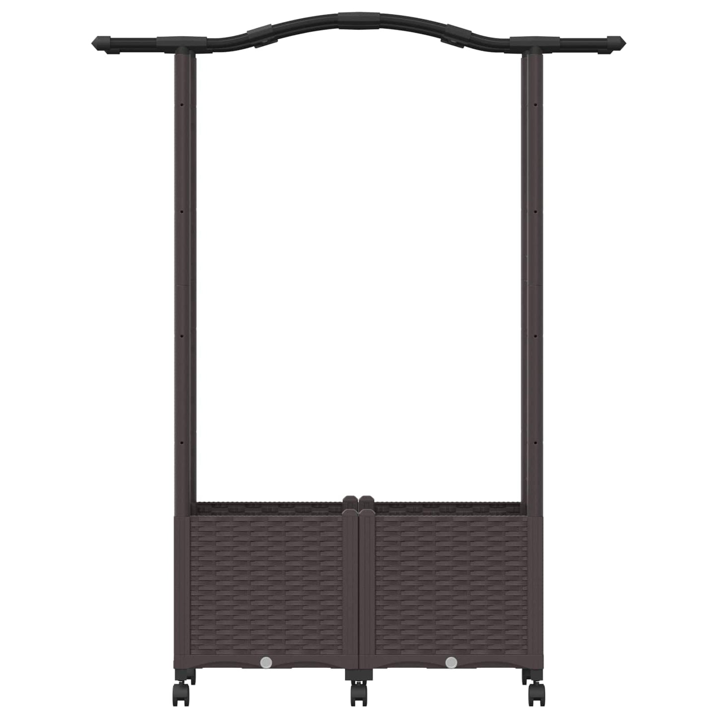 Hevet Bed med Trellis og Tak Brun 125 x 40 x 144 cm PP