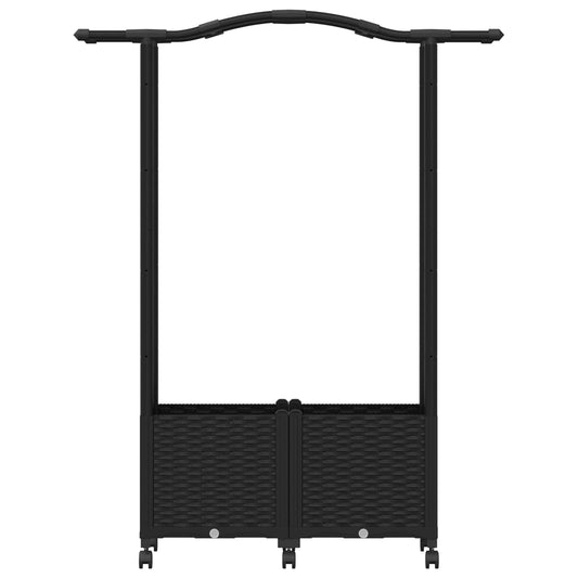 Hevet Bed med Trellis og Tak Svart 125 x 40 x 144 cm PP