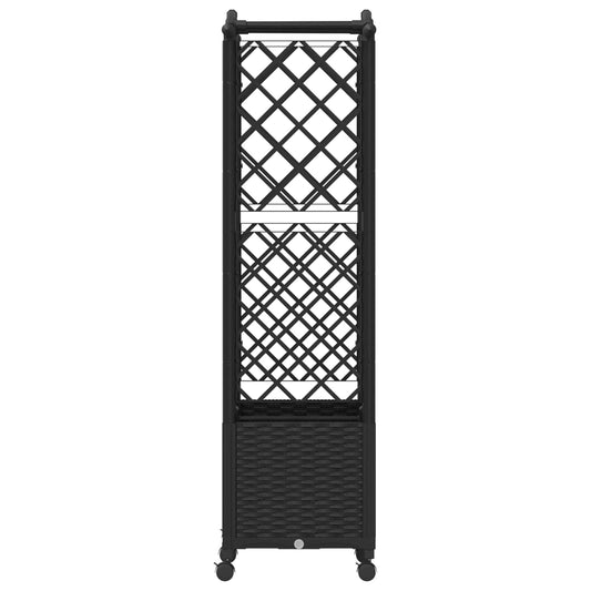 Hevet Bed med Trellis og Tak Svart 125 x 40 x 144 cm PP