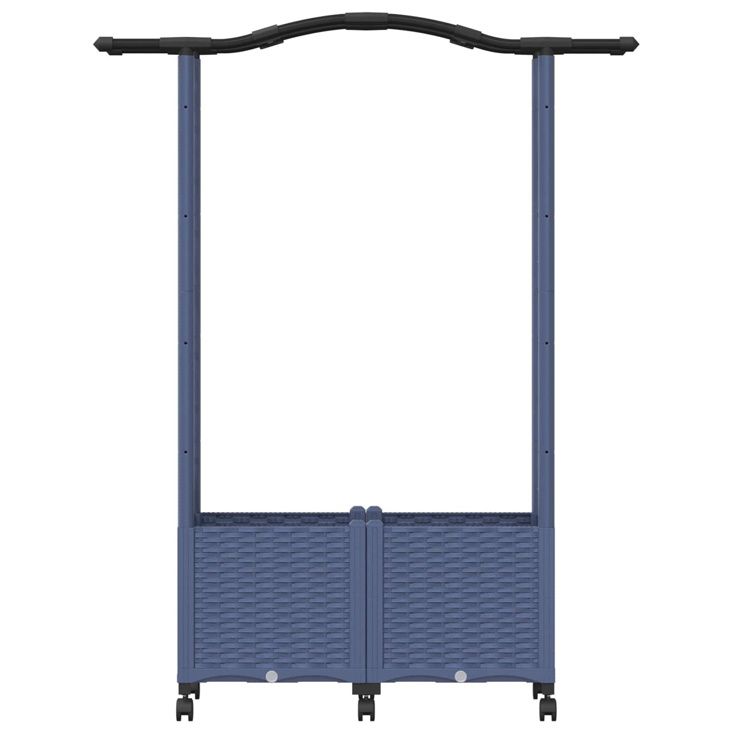 Hevet Bed med Trellis og Tak Grå 125 x 40 x 144 cm PP