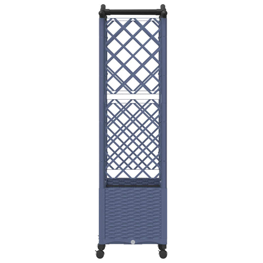Hevet Bed med Trellis og Tak Grå 125 x 40 x 144 cm PP