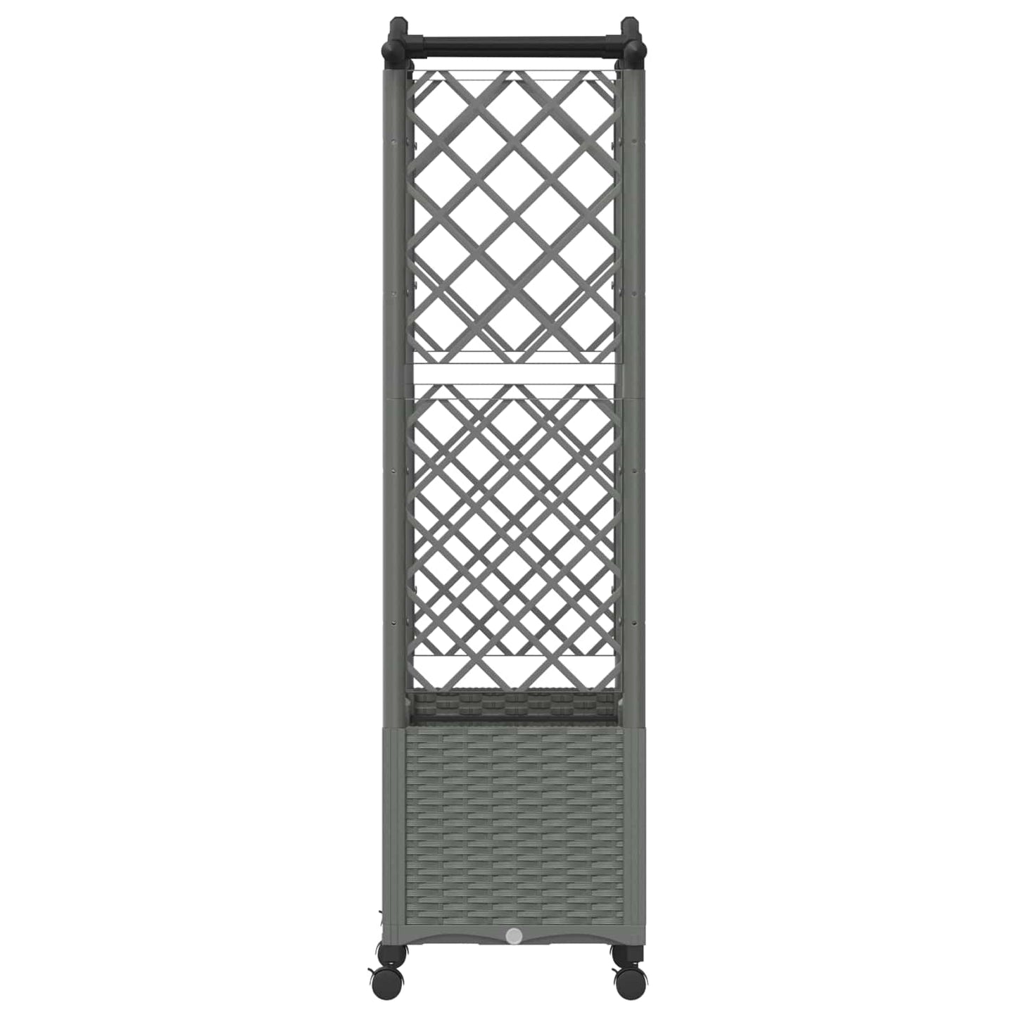 Hevet Bed med Trellis og Tak Lysegrå 125 x 40 x 144 cm PP