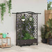 Hevet Bed med Trellis og Tak Brun 124 x 40 x 129 cm PP