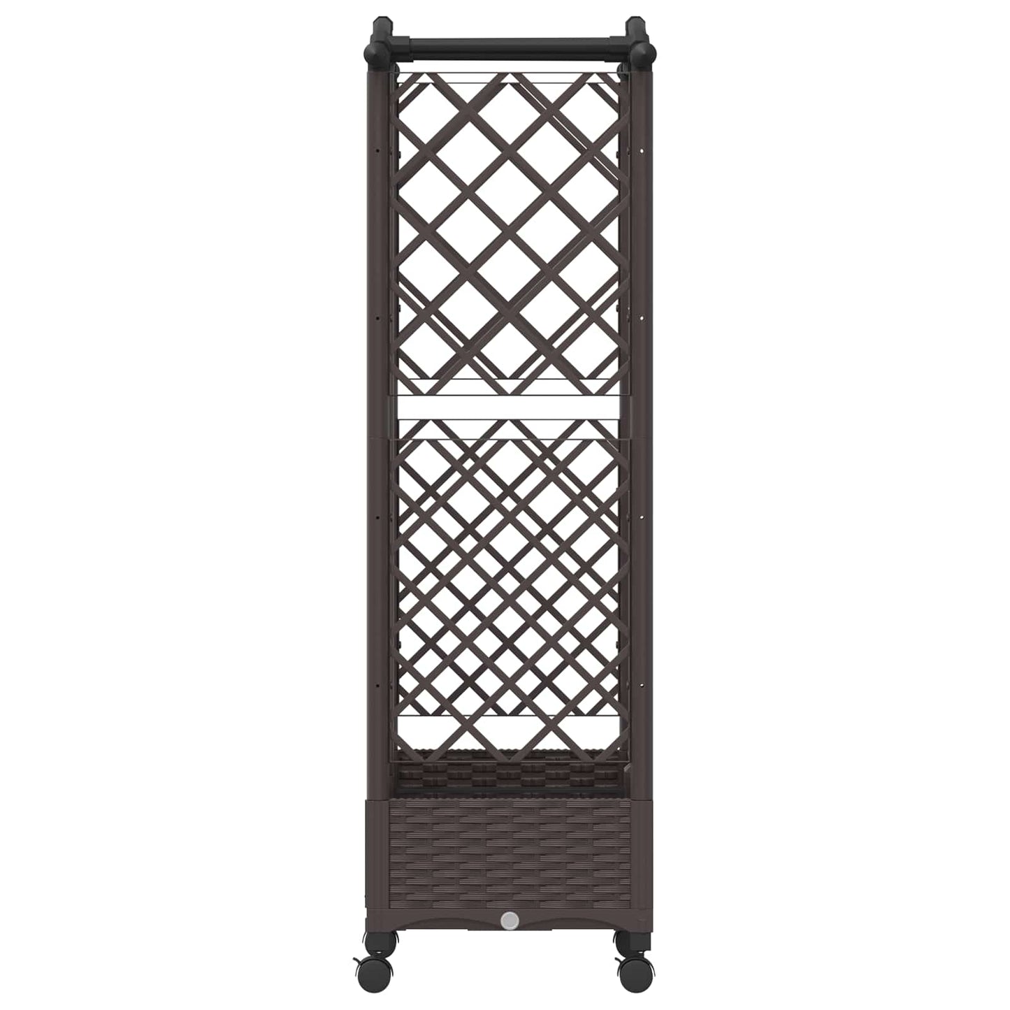 Hevet Bed med Trellis og Tak Brun 124 x 40 x 129 cm PP