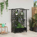 Hevet Bed med Trellis og Tak Svart 124 x 40 x 129 cm PP