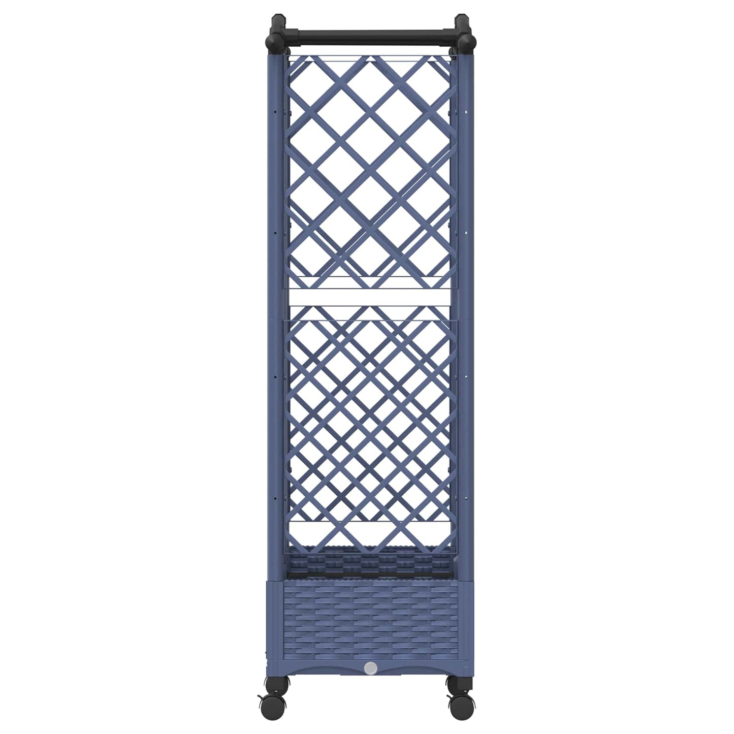 Hevet Bed med Trellis og Tak Grå 124 x 40 x 129 cm PP