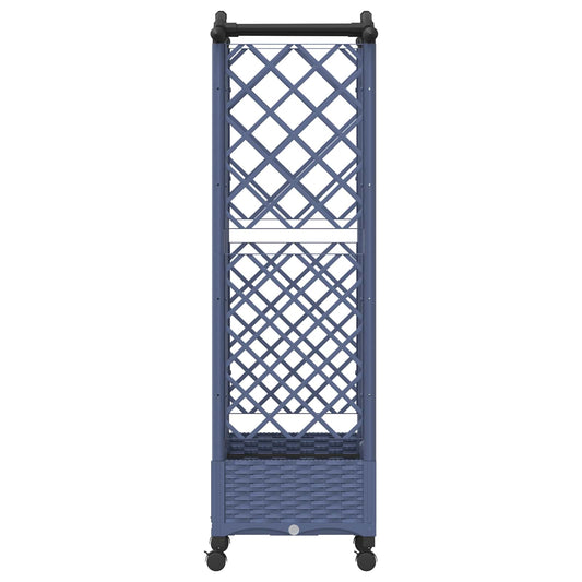 Hevet Bed med Trellis og Tak Grå 124 x 40 x 129 cm PP