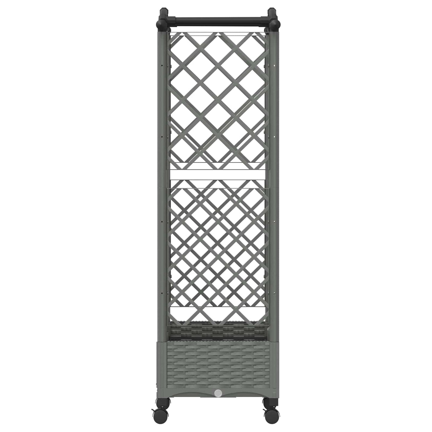 Hevet Bed med Trellis og Tak Lysegrå 124 x 40 x 129 cm PP