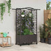 Hevet Bed med Trellis og Tak Brun 122 x 40 x 144 cm PP