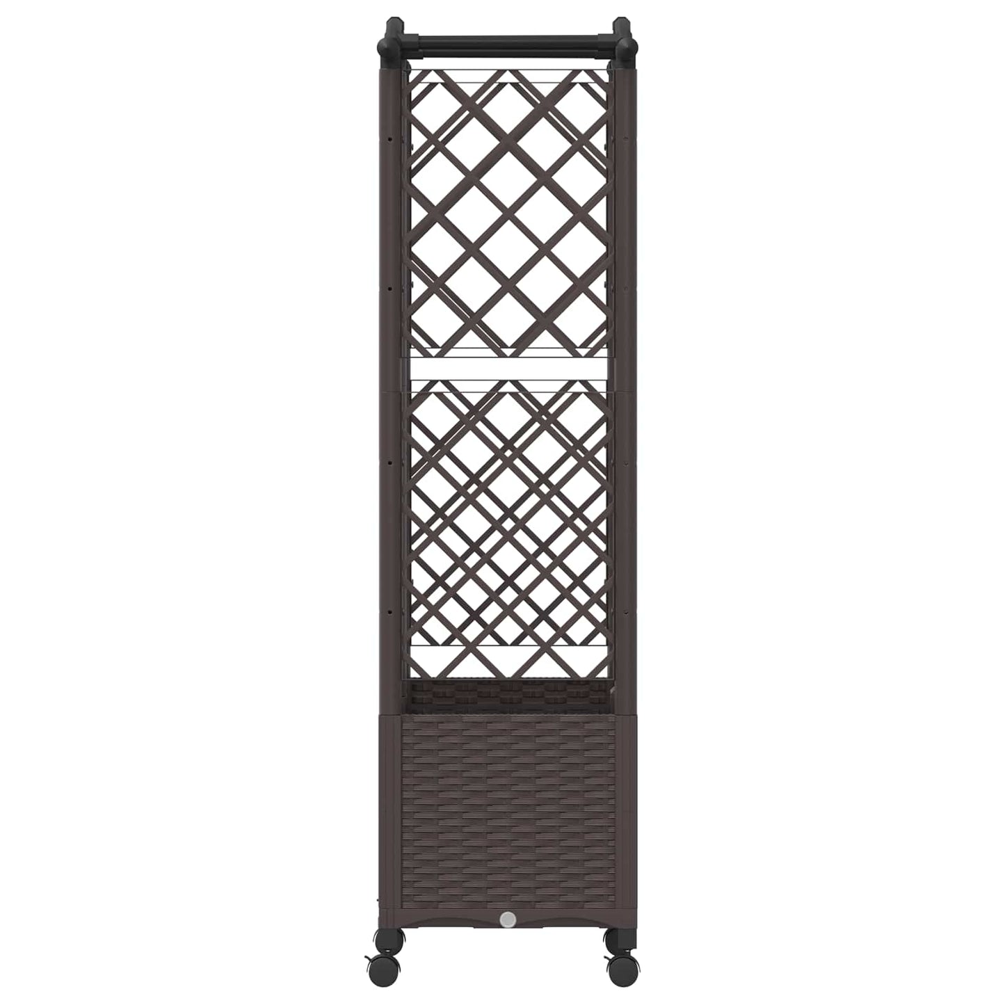 Hevet Bed med Trellis og Tak Brun 122 x 40 x 144 cm PP