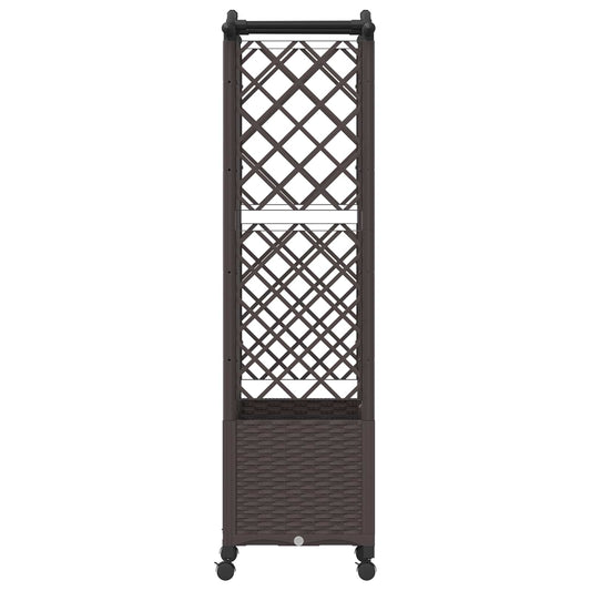 Hevet Bed med Trellis og Tak Brun 122 x 40 x 144 cm PP