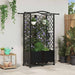 Hevet Bed med Trellis og Tak Svart 122 x 40 x 144 cm PP