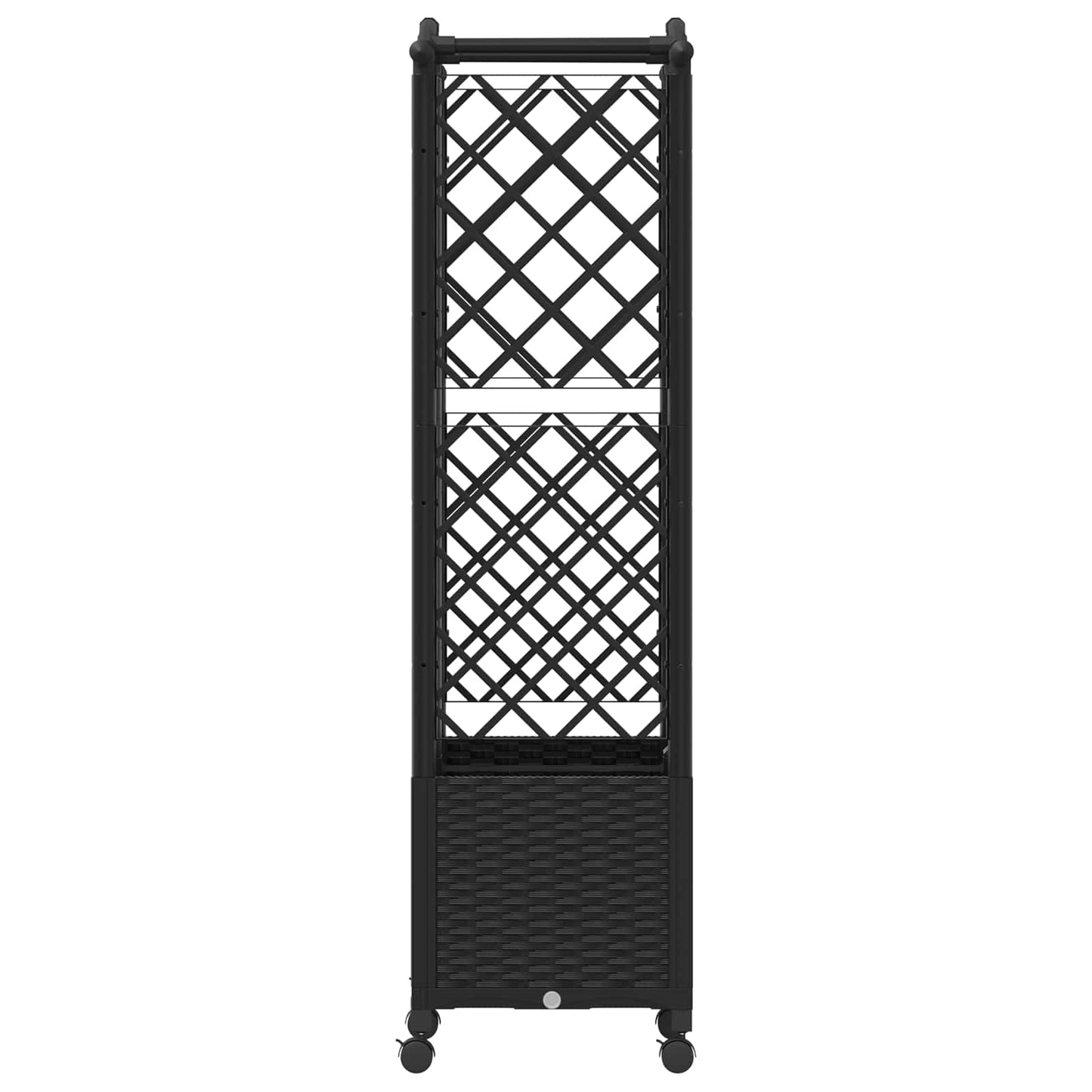 Hevet Bed med Trellis og Tak Svart 122 x 40 x 144 cm PP