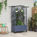 Hevet Bed med Trellis og Tak Grå 122 x 40 x 144 cm PP
