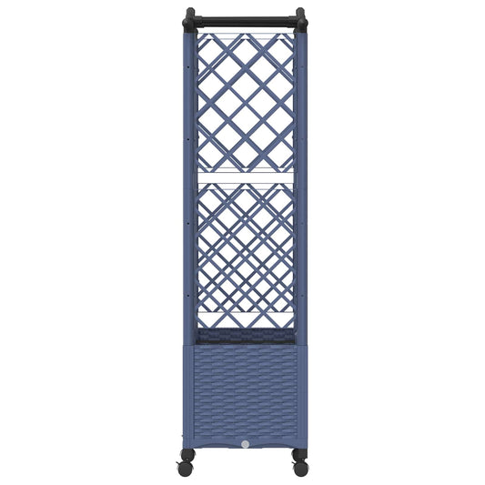 Hevet Bed med Trellis og Tak Grå 122 x 40 x 144 cm PP