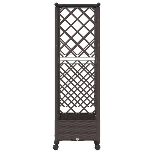 Hevet Bed med Trellis og Tak Brun 122,5 x 40 x 127 cm PP