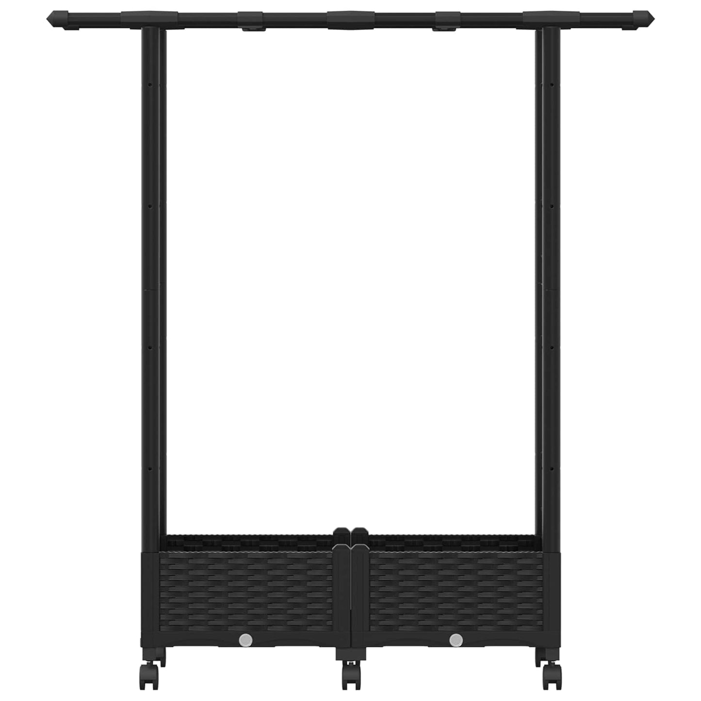 Hevet Bed med Trellis og Tak Svart 122,5 x 40 x 127 cm PP