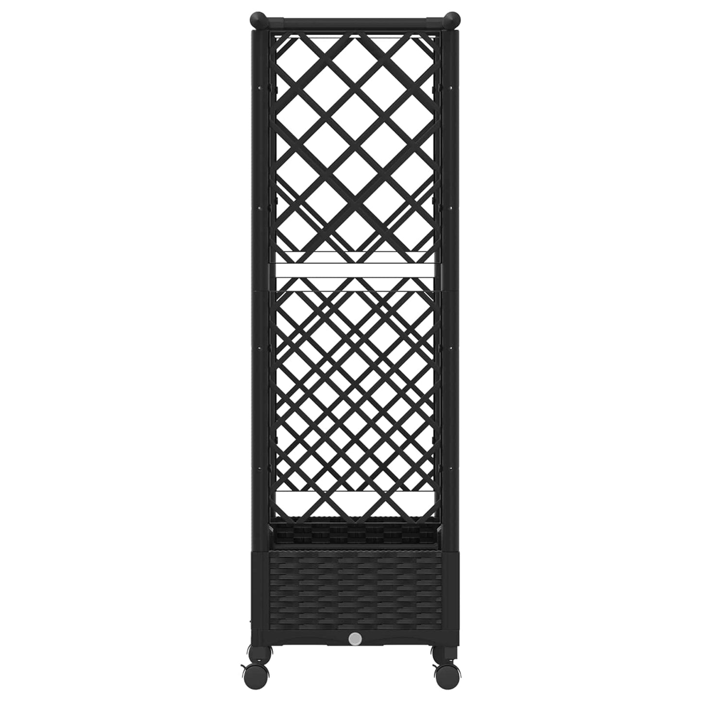 Hevet Bed med Trellis og Tak Svart 122,5 x 40 x 127 cm PP