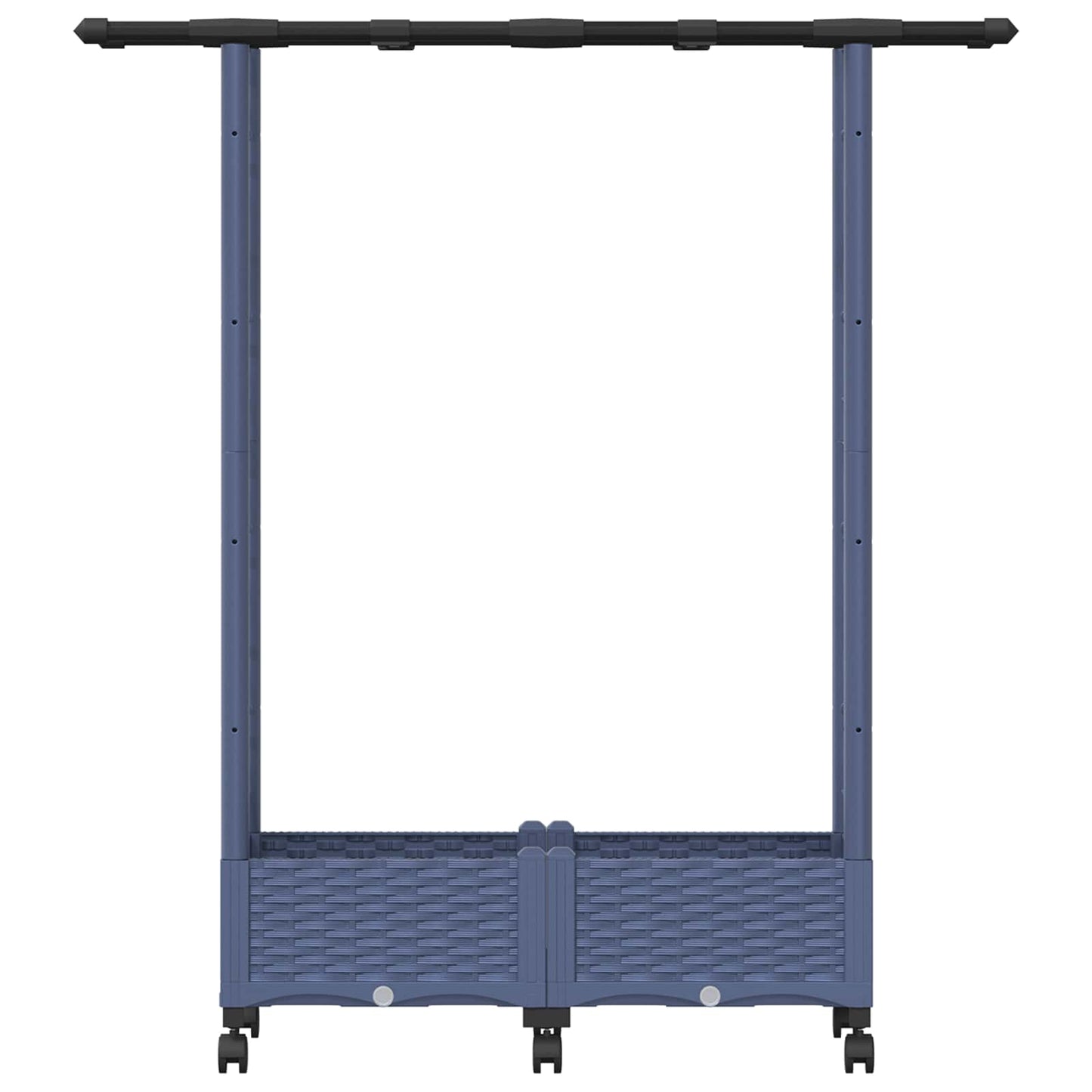Hevet Bed med Trellis og Tak Grå 122,5 x 40 x 127 cm PP