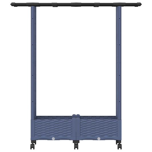 Hevet Bed med Trellis og Tak Grå 122,5 x 40 x 127 cm PP