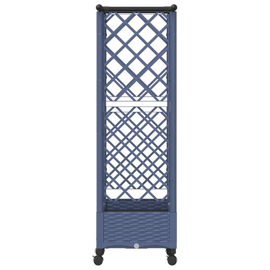 Hevet Bed med Trellis og Tak Grå 122,5 x 40 x 127 cm PP