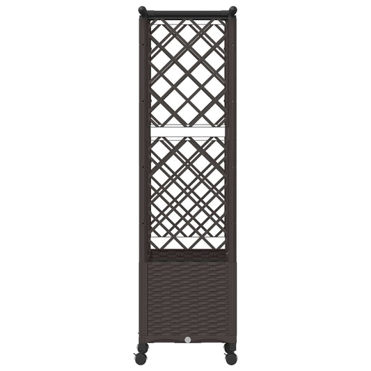Hevet Bed med Trellis og Tak Brun 124,5 x 40 x 142 cm PP