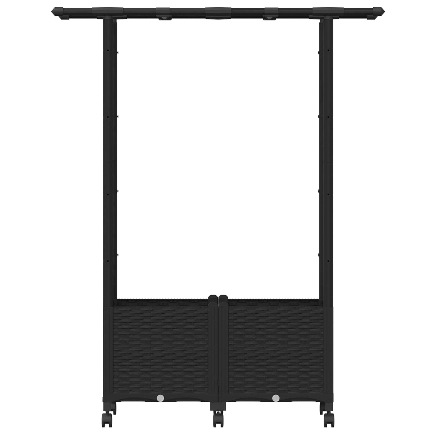 Hevet Bed med Trellis og Tak Svart 124,5 x 40 x 142 cm PP