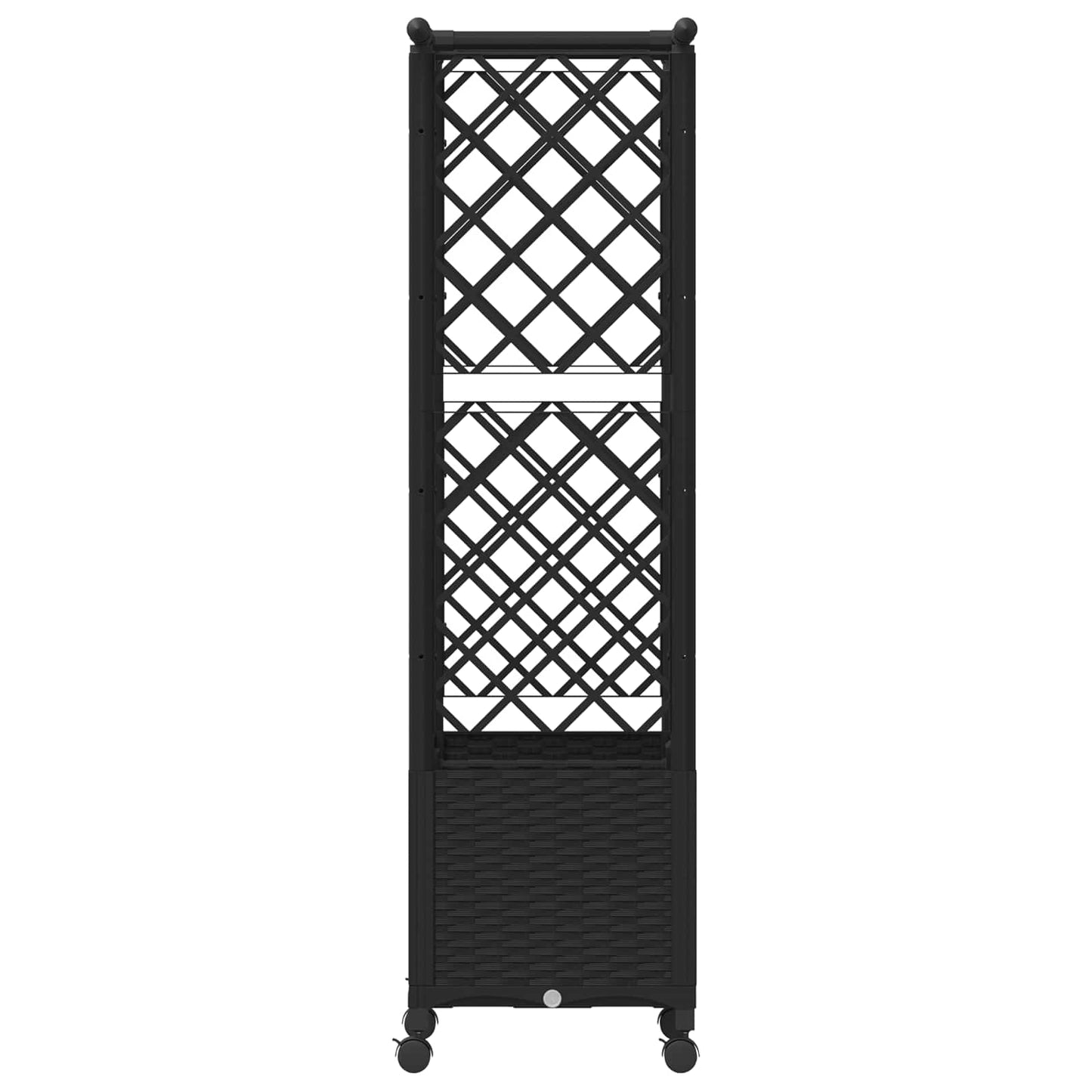 Hevet Bed med Trellis og Tak Svart 124,5 x 40 x 142 cm PP