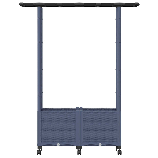 Hevet Bed med Trellis og Tak Grå 124,5 x 40 x 142 cm PP