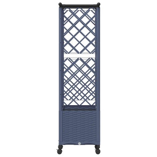 Hevet Bed med Trellis og Tak Grå 124,5 x 40 x 142 cm PP