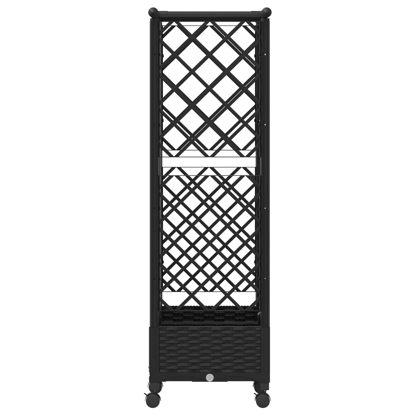 Hevet Bed med Trellis og Tak Svart 124 x 40 x 127 cm PP