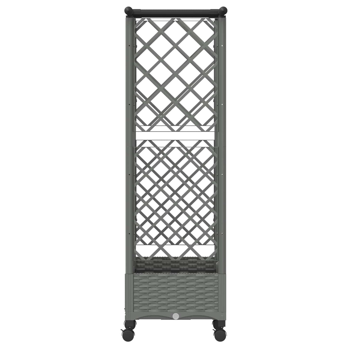 Hevet Bed med Trellis og Tak Lysegrå 124 x 40 x 127 cm PP