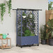Hevet Bed med Trellis og Tak Grå 124 x 40 x 142 cm PP