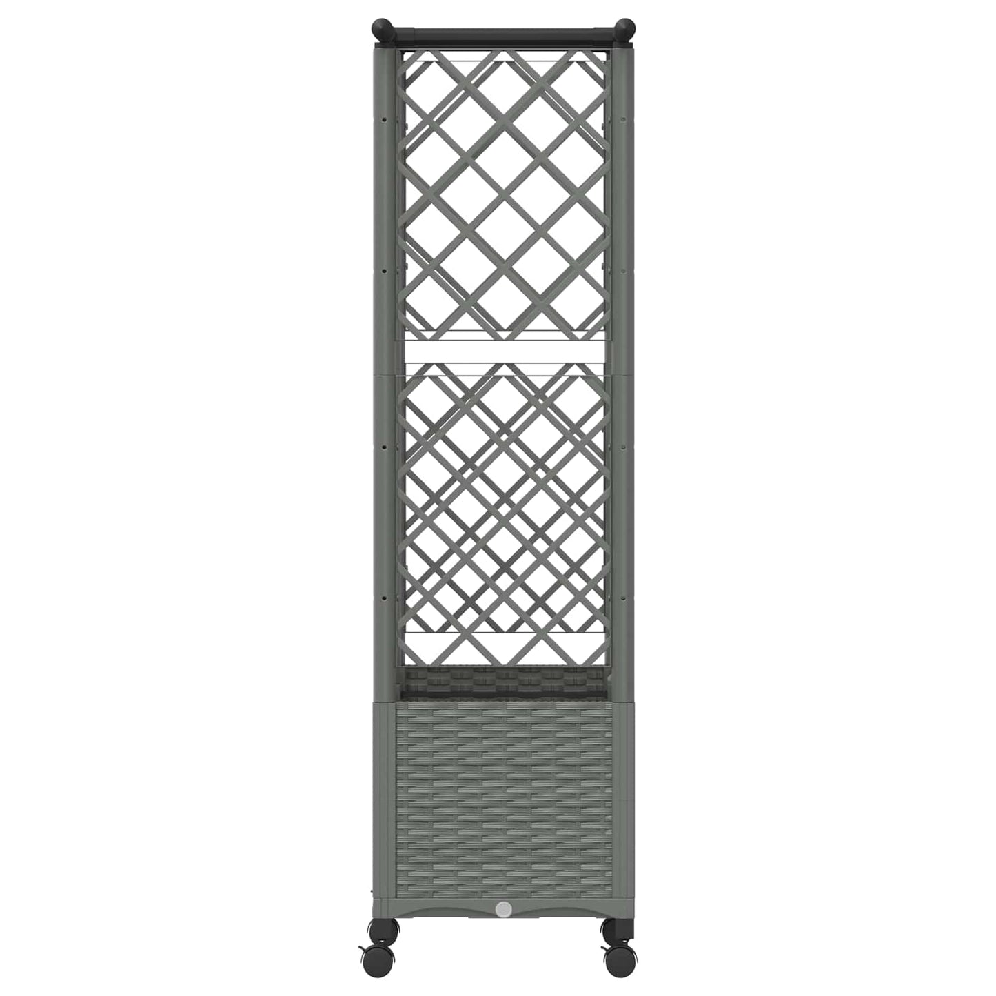 Hevet Bed med Trellis og Tak Lysegrå 124 x 40 x 142 cm PP