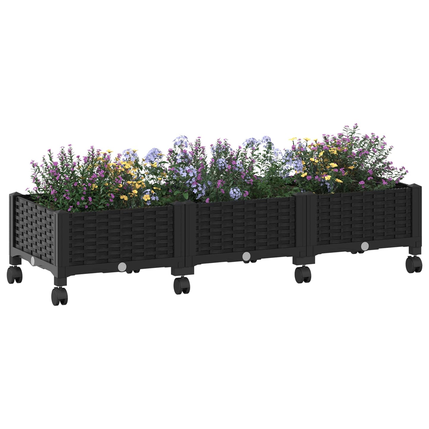 Hagekrukke med hjul Svart 120 x 40 x 29 cm PP